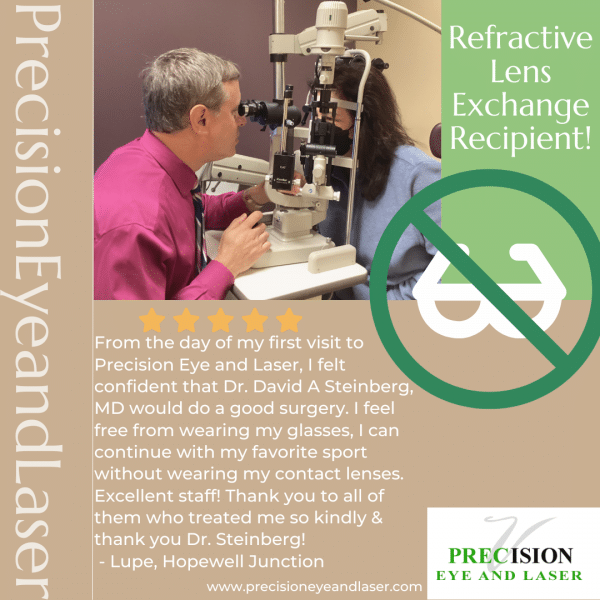 Refractive Lens Exchange with Precision testimonial - Lupe