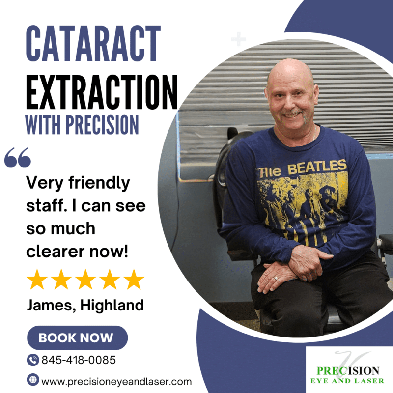 Seeing is believing! At Precision Eye and Laser, we're dedicated to transforming your vision and enhancing your life through advanced cataract surgery. With our friendly team led by Dr. David Steinberg, we're setting the standard for clearer, brighter tomorrows. Our practice offers multiple lens options including multifocal implants that greatly minimize the need for glasses. Multifocal implants provide correction at multiple focal points, allowing you to see near and far, getting back to the activities you love without the burden of glasses or contacts. Say goodbye to glasses with confidence! Book your cataract consultation today and embark on your journey to a clearer future. Your eyes deserve the best – trust Precision Eye and Laser to see the difference.